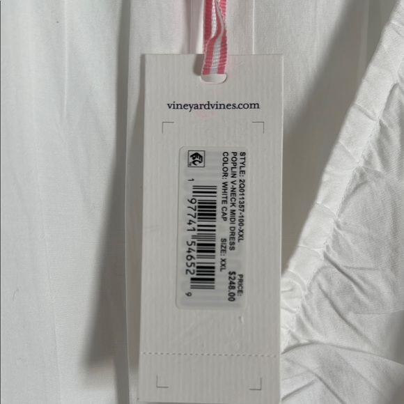 NWT Vineyard Vines White Maxi Poplin VNECK Midi Dress XXL - Picture 2 of 7
